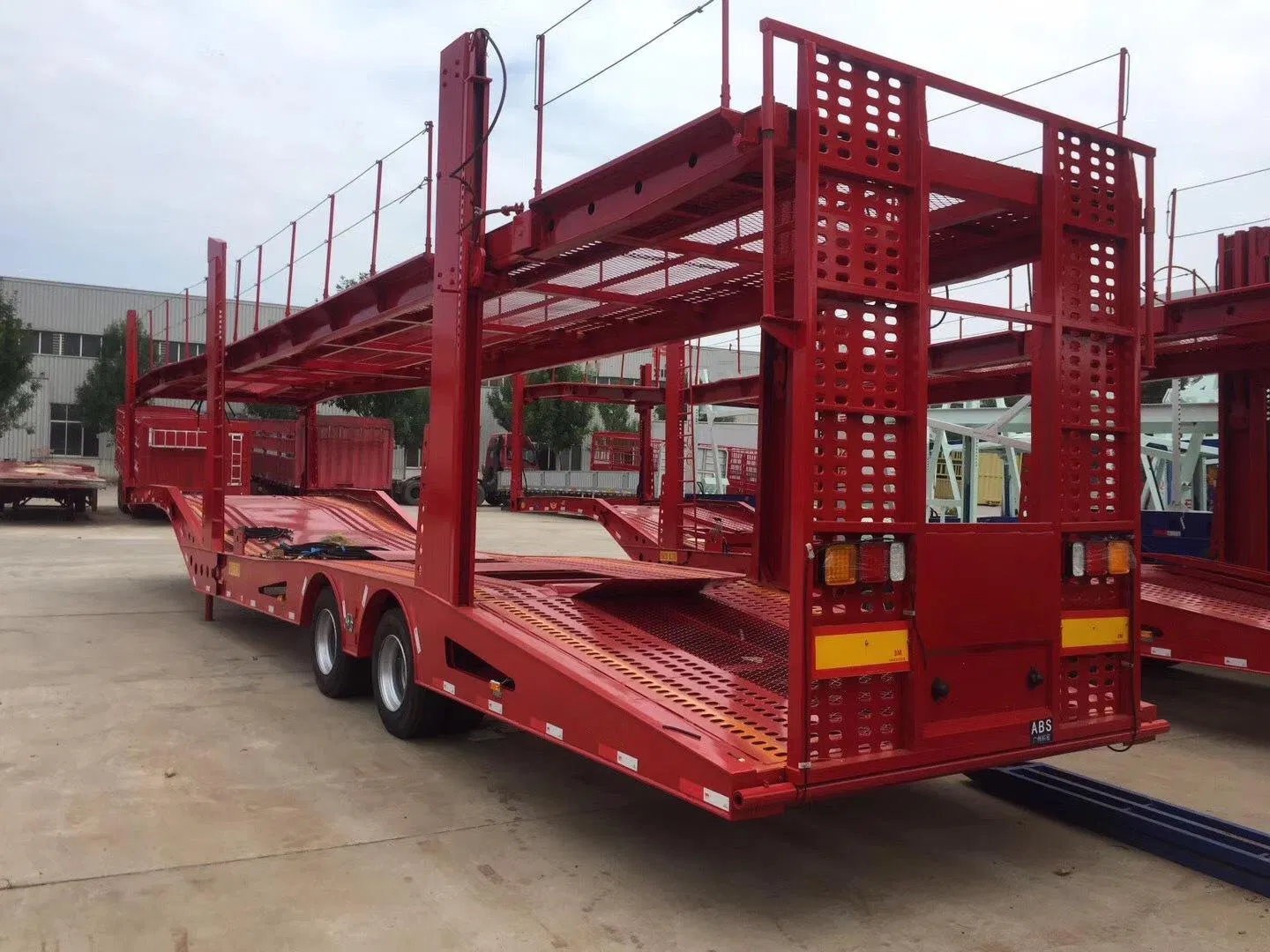 2-Axle-6-8-10-Double-Deck-Vehicle-Car-Carrier-Semi-Trailer-Car-Transport-Truck-Trailer-4 (2) 2 Axle 10 Ton Car Hauling Utility Trailer - Image 1