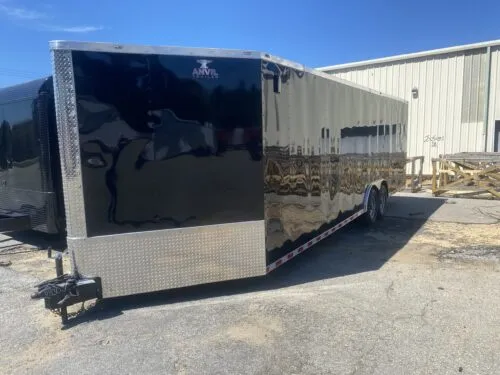 Anvil-8.5x26-Black-Snowmobile-Trailer-scaled-500x375-1 Anvil Trailers 8.5×26 Custom Car Hauler For Sale - Image 1