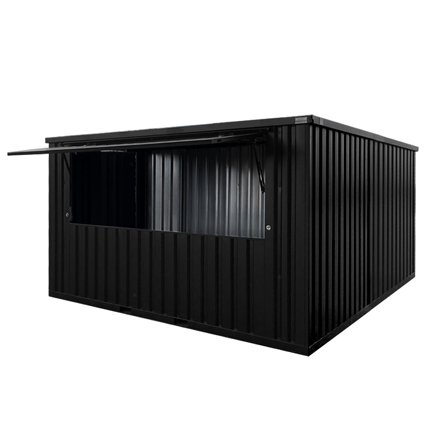 FOCO-BAR-4X4-RAL-9005 Portable 4×4 Meter Shipping Container Bar with Folding Canopy - Image 1