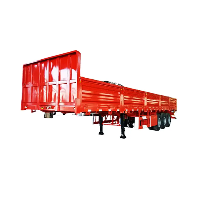 H14474038b4a34d2c9bb48a86e867b4242.png_960x960 (1) 3 Axles 40 Foot Container Tray Cargo Semi Trailer with Side Cover - Image 1