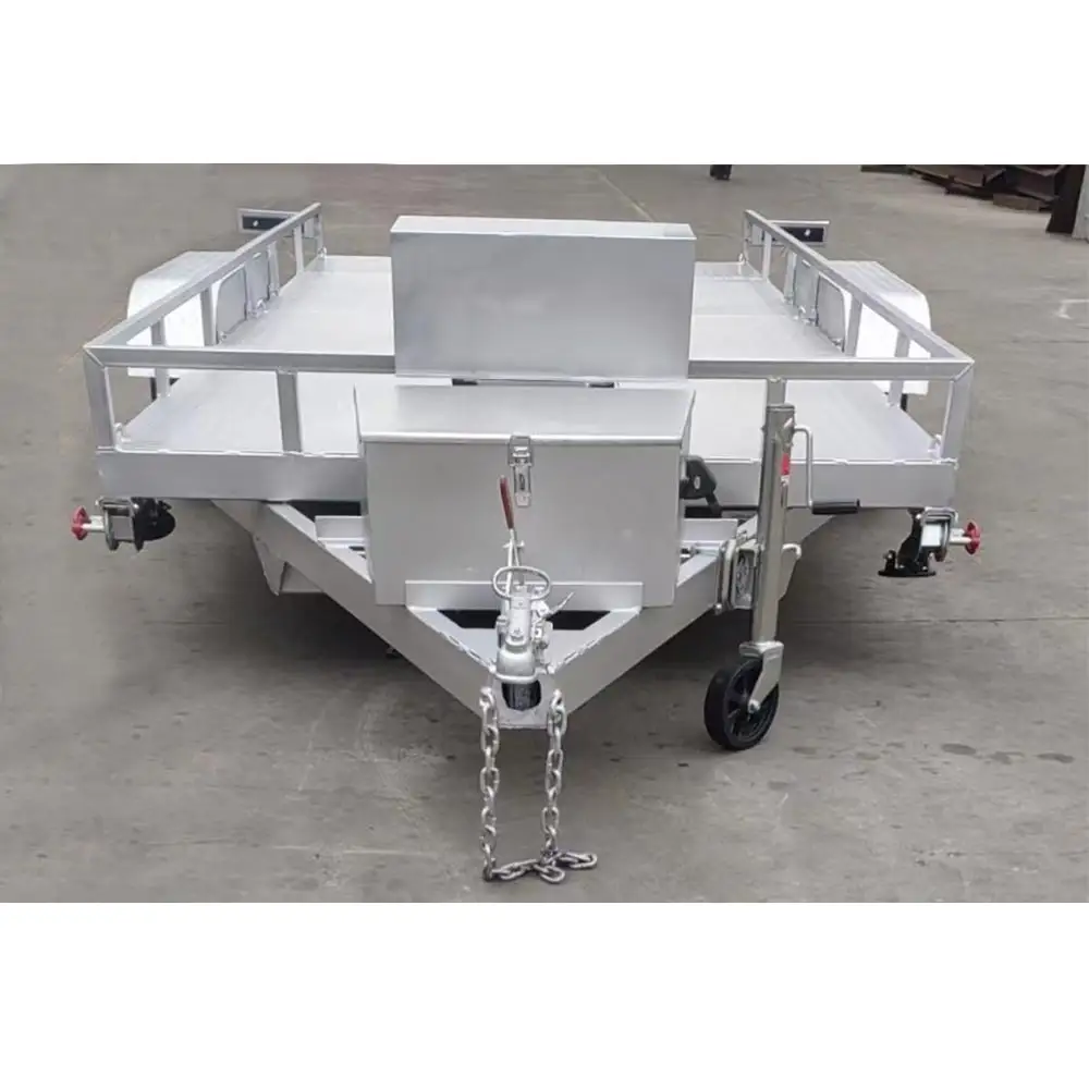 Ha69392c3a5fd44db8db5869b0f668b50a Hydraulic 2 Axle Aluminum Car Trailer 700kg - Image 1