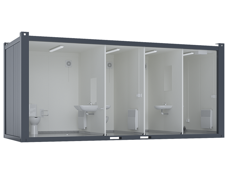so-copy 20′ Toilet Container, Three Standard And One Barrier-free Toilet, Premium - Image 1